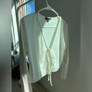 White crop sweater/ cover for dress